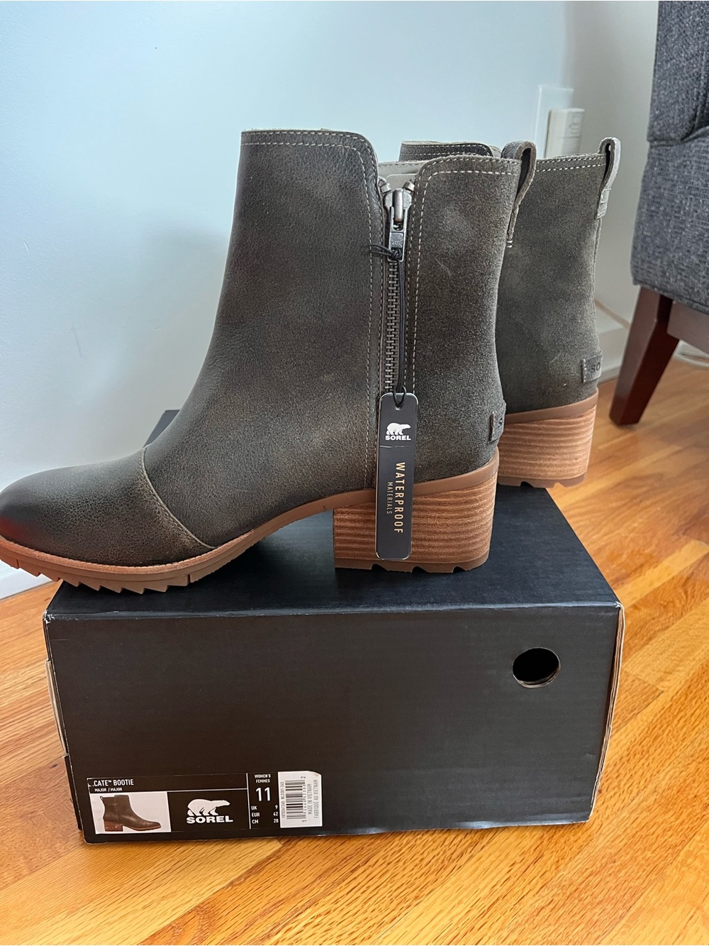 Sorel Women's Waterproof Suede Ankle Boot in Olive